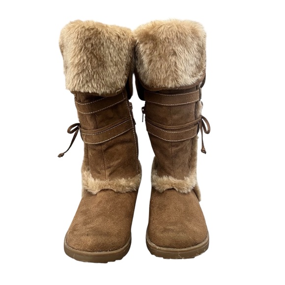 Jellypop Tan Fur Suede Winter Boots Size 7 - Picture 5 of 5